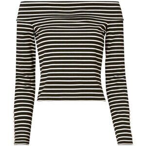Derek Lam New Without Tags Cropped Striped Stretchy Bare Shoulder Top, Size S/P